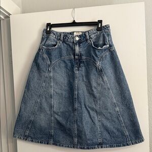 Cotton On Blue Denim A-Line Skirt
